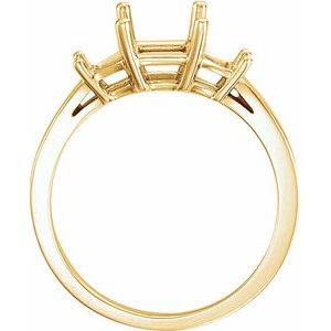 10K Yellow Gold 8.5x6.5 mm Emerald Three-Stone Engagement Ring Mounting