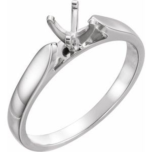 Platinum 4.5 mm Round Engagement Ring Mounting