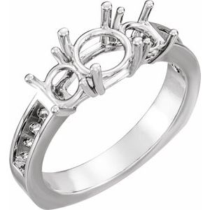 14K White Gold 5.2 mm Round Engagement Ring Mounting