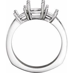 14K White Gold 6.5 mm Round Engagement Ring Mounting