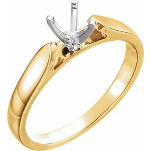 18K Yellow Gold 4.5 mm Round Engagement Ring Mounting