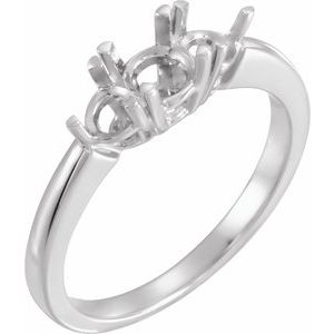 Platinum Three-Stone Engagement Ring Mounting