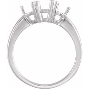 Platinum Three-Stone Engagement Ring Mounting