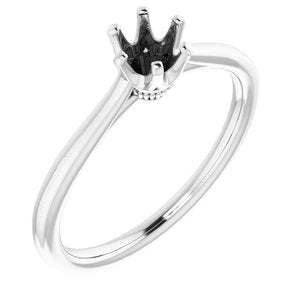 14K White Gold 4.8 mm Round Engagement Ring Mounting