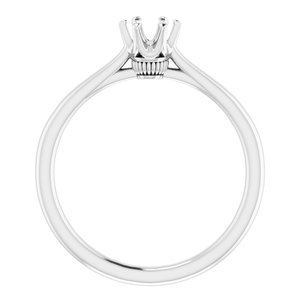 14K White Gold 4.8 mm Round Engagement Ring Mounting