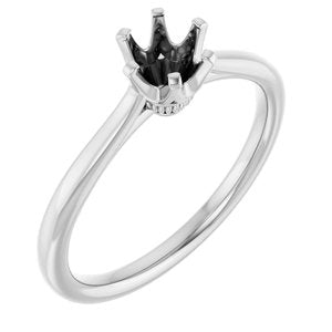 14K White Gold 5.2 mm Round Engagement Ring Mounting