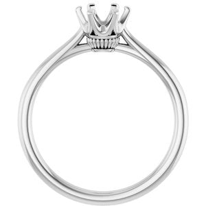 14K White Gold 5.8 mm Round Engagement Ring Mounting