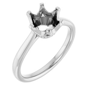 Sterling Silver 8 mm Round Engagement Ring Mounting