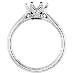 14K White Gold 7.4 mm Round Engagement Ring Mounting