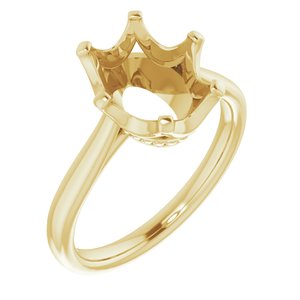 14K Yellow Gold 11x9 mm Oval Engagement Ring Mounting