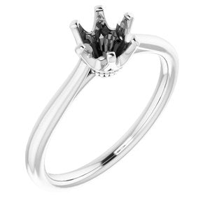 14K White Gold 6 mm Round Engagement Ring Mounting