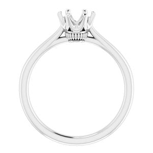 14K White Gold 6 mm Round Engagement Ring Mounting