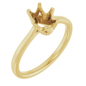 14K Yellow Gold 8x6 mm Oval Engagement Ring Mounting