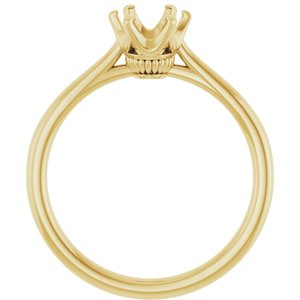14K Yellow Gold 8x6 mm Oval Engagement Ring Mounting