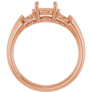 14K Rose Gold 6.5 mm Round Engagement Ring Mounting