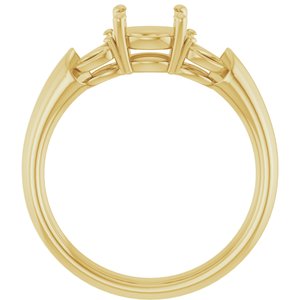 14K Yellow Gold 6.5 mm Round Engagement Ring Mounting