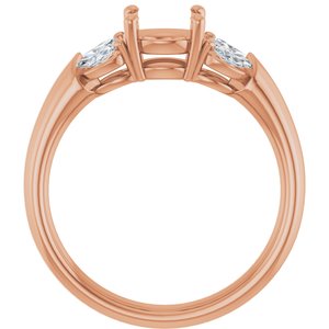14K Rose Gold 6.5 mm Round 1/4 CTW Lab-Grown Diamond Semi-Set Engagement Ring 