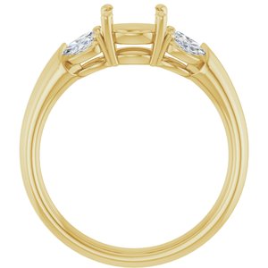 14K Yellow Gold 6.5 mm Round 1/3 CTW Natural Diamond Semi-Set Engagement Ring 