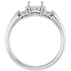 14K White Gold 6 mm Round Engagement Ring Mounting