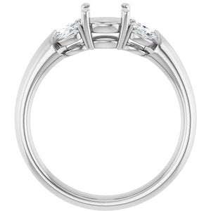 14K White Gold 6 mm Round 1/5 CTW Lab-Grown Diamond Semi-Set Engagement Ring 
