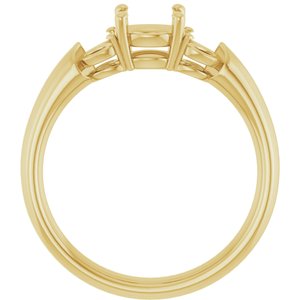 14K Yellow Gold 6 mm Round Engagement Ring Mounting