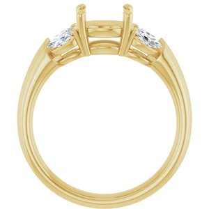 14K Yellow Gold 7.4 mm Round 3/8 CTW Lab-Grown Diamond Semi-Set Engagement Ring