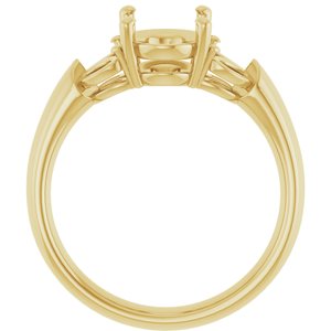 14K Yellow Gold 9x7 mm Oval Engagement Ring Mounting