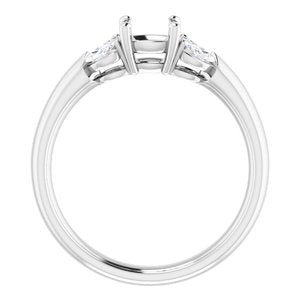 14K White Gold 5x5 mm Cushion 1/5 CTW Natural Diamond Semi-Set Engagement Ring