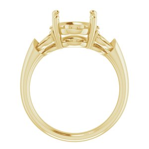 14K Yellow Gold 11x9 mm Oval Engagement Ring Mounting