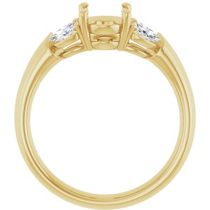 14K Yellow Gold 8x6 mm Oval 1/4 CTW Lab-Grown Semi-Set Engagement Ring