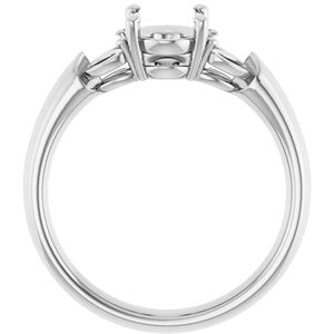 14K White Gold 8x6 mm Oval Engagement Ring Mounting