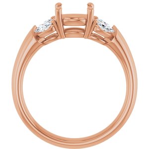 14K Rose Gold 7 mm Round 1/4 CTW Lab-Grown Diamond Semi-Set Engagement Ring 
