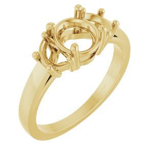 14K Yellow Gold 6.5 mm Round Engagement Ring Mounting