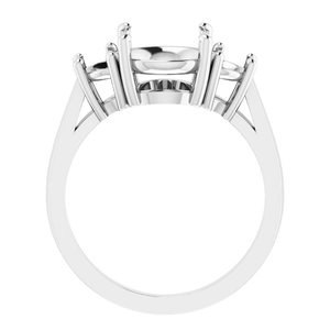 14K White Gold 9.4 mm Round Engagement Ring Mounting