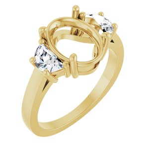 14K Yellow Gold 10x8 mm Oval 3/4 CTW Lab-Grown Diamond Semi-Set Engagement Ring