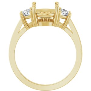 14K Yellow Gold 10x8 mm Oval 3/4 CTW Lab-Grown Diamond Semi-Set Engagement Ring