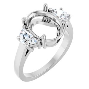 14K White Gold 5.5 x 3.4 mm Oval 3/4 CTW Lab-Grown Diamond Semi-Set Engagement Ring