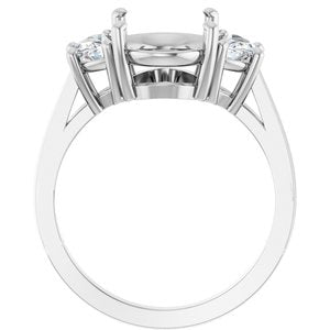 14K White Gold 5.5 x 3.4 mm Oval 3/4 CTW Lab-Grown Diamond Semi-Set Engagement Ring