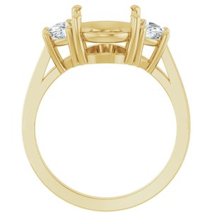 14K Yellow Gold 5.5x3.4 mm Oval 3/4 CTW Lab-Grown Diamond Semi-Set Engagement Ring