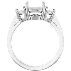 14K White Gold 8 mm Round Engagement Ring Mounting