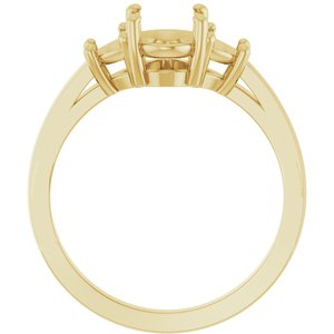 14K Yellow Gold 8x6 mm Oval Engagement Ring Mounting