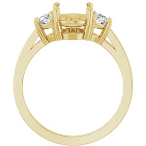14K Yellow Gold 9x7 mm Oval 3/4 CTW Lab-Grown Diamond Semi-Set Engagement Ring