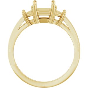 14K Yellow Gold 8x6 mm Emerald Engagement Ring Mounting
