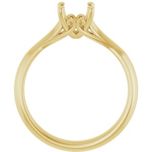 14K Yellow Gold  6.5 mm Round Solitaire Engagement Ring Mounting