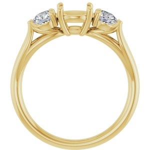 14K Yellow Gold 6.5 mm Round 1/2 CTW Lab-Grown Diamond Semi-Set Engagement Ring