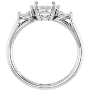 14K White Gold  8x6 mm Oval Engagement Ring Mounting
