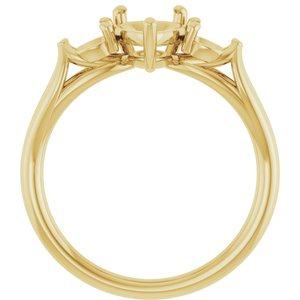 14K Yellow Gold  8x6 mm Pear Engagement Ring Mounting