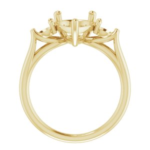 14K Yellow Gold  12x8 mm Pear Engagement Ring Mounting