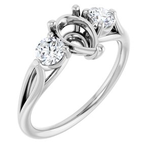 14K White Gold 8 x 5 mm Pear 1/2 CTW Lab-Grown Diamond Semi-Set Engagement Ring
