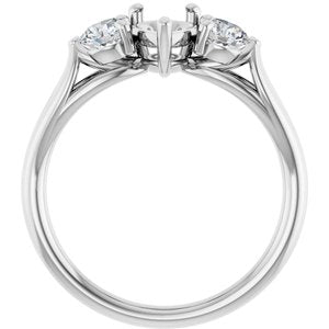 14K White Gold 8 x 5 mm Pear 1/2 CTW Lab-Grown Diamond Semi-Set Engagement Ring